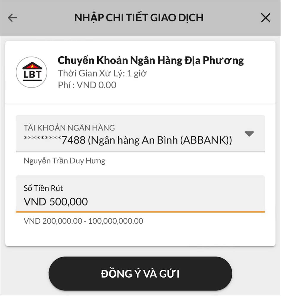 nhap thong tin chi tiet ngan hang de rut